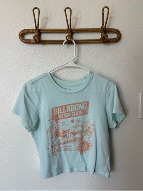 Billabong cropped Beach Club Graphic Tee - Light Blue